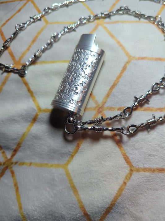 Silver barbed wire LitChain