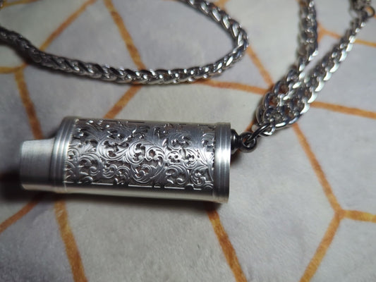LitChain- silver dragonhead embellished lighter chain necklace.